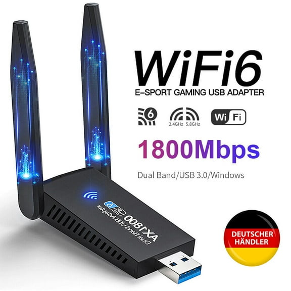 Wlan Adapter Usb 3.0 Stick 1800Mbps Wifi Dual Band 5Ghz Antenna Pc Bluetooth De-Style219