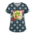 WldBzy Christmas Scrub Tops for Women Plus Size Christmas Grinchxmas