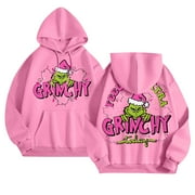 WLDBZY Women's The G.rinch Hoodies Green Haired Monster Pullover Sweatshirts Cool Novelty Hoodiess Long Sleeve Hooded Sweatshirt Pullover Green Christmas Grinchxmas Hoodie Trendy Clothes Xmas Gifts Beige L