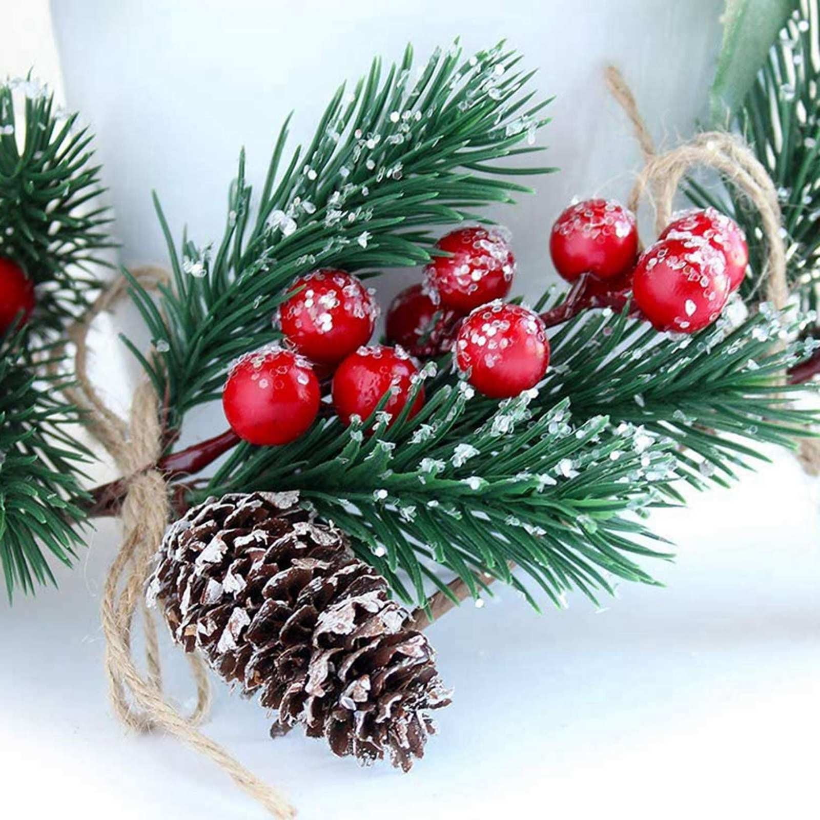Artificial Twig And Snow Frosted Red Berry Spray - Picks + Sprays - Florals - Craft Supplies