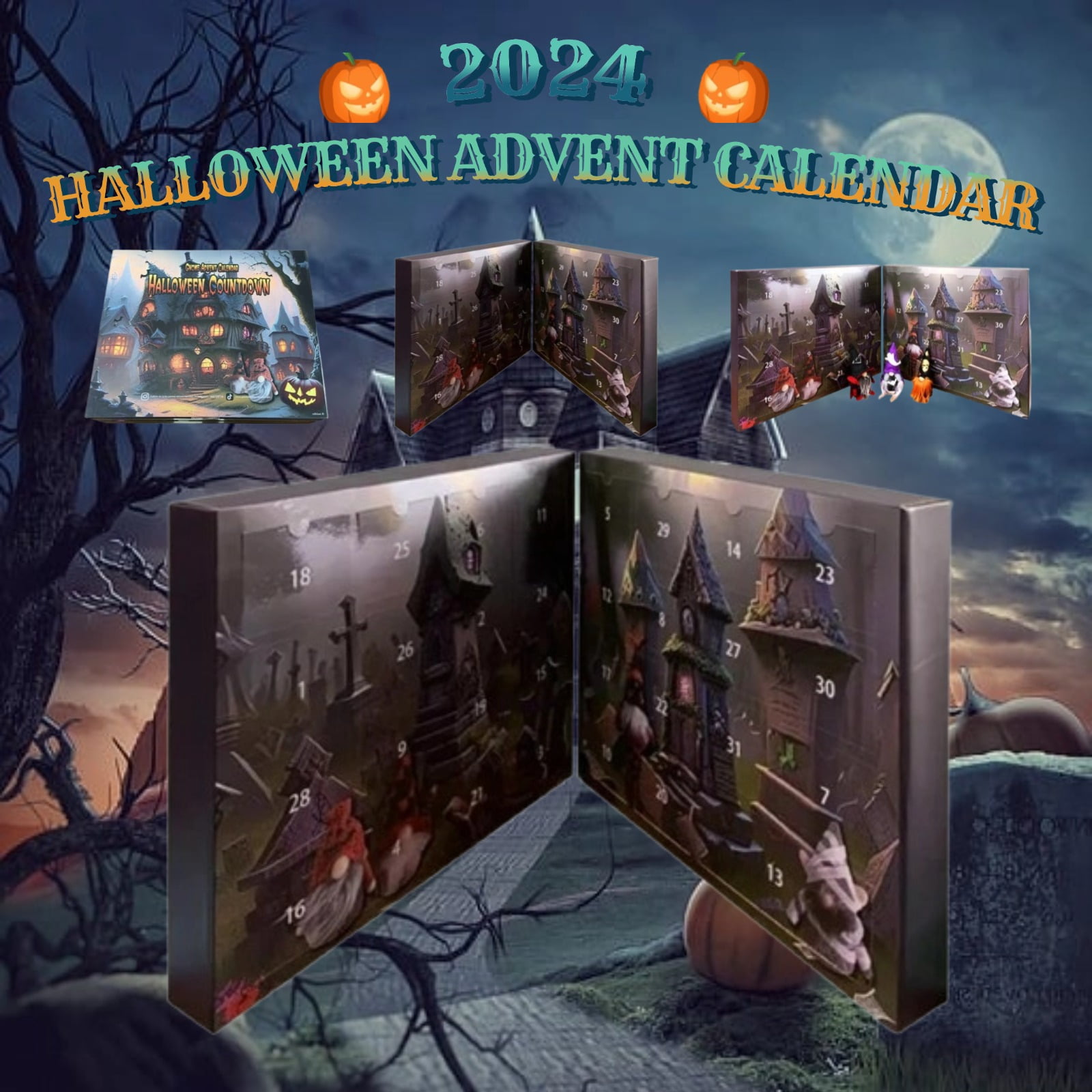 Wldoasz 2024 Halloween Gnome Advent Calendar, Halloween Countdown
