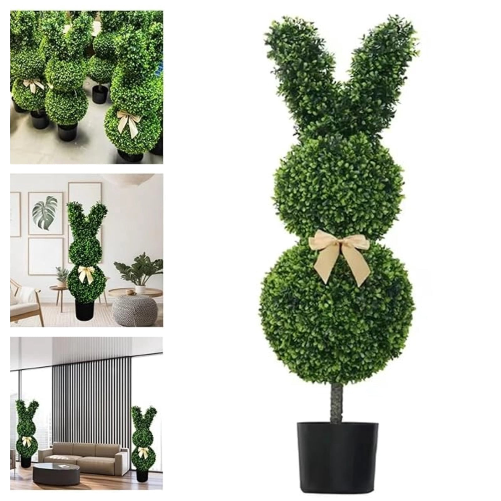 Wldoasz Artificial Bunny, Shaped Topiary Tree, Green Artificial Bunny ...
