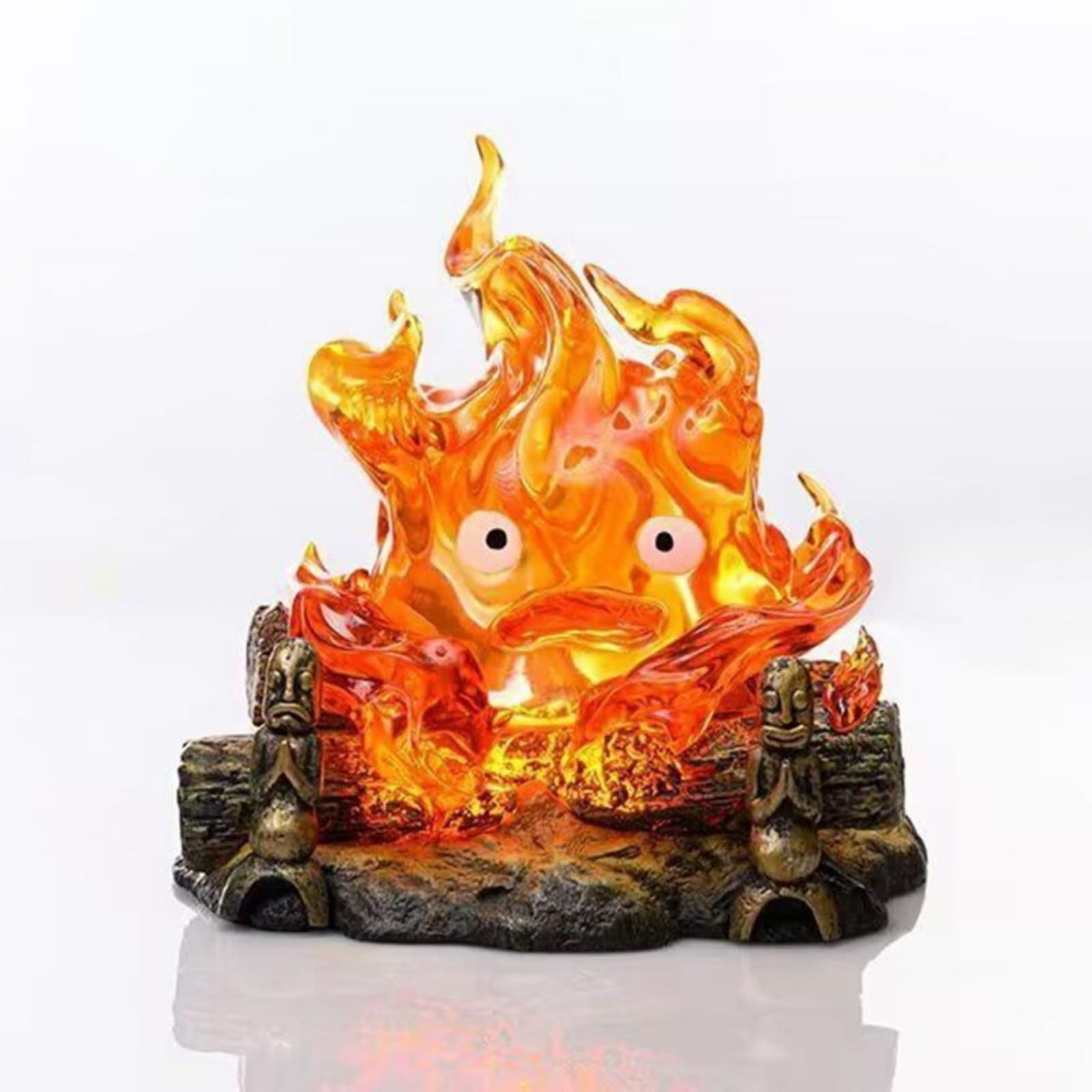 Luce Notturna Calcifer A Forma Di Fiamma - 12 Cm, PVC Rosso, Per Cameretta, Halloween, Collezione Anime
