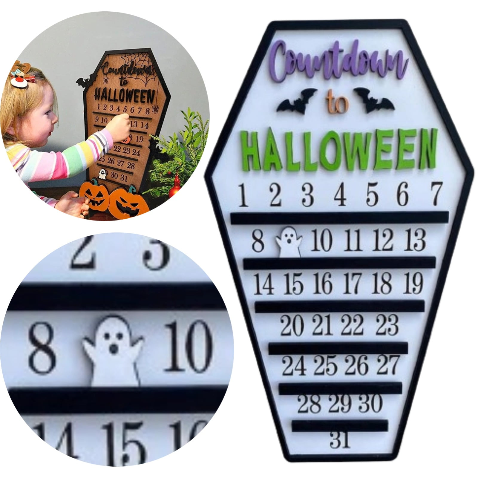 Wldoasz Halloween Advent Calendar House 2024 Coffin Design with