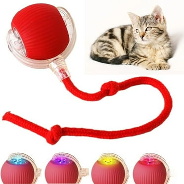 Wldoasz Interactive Cat Toys Ball for Indoor Cats Fast Rolling on Carpet, Chirping & Motion Activate Cat Toys (Red)