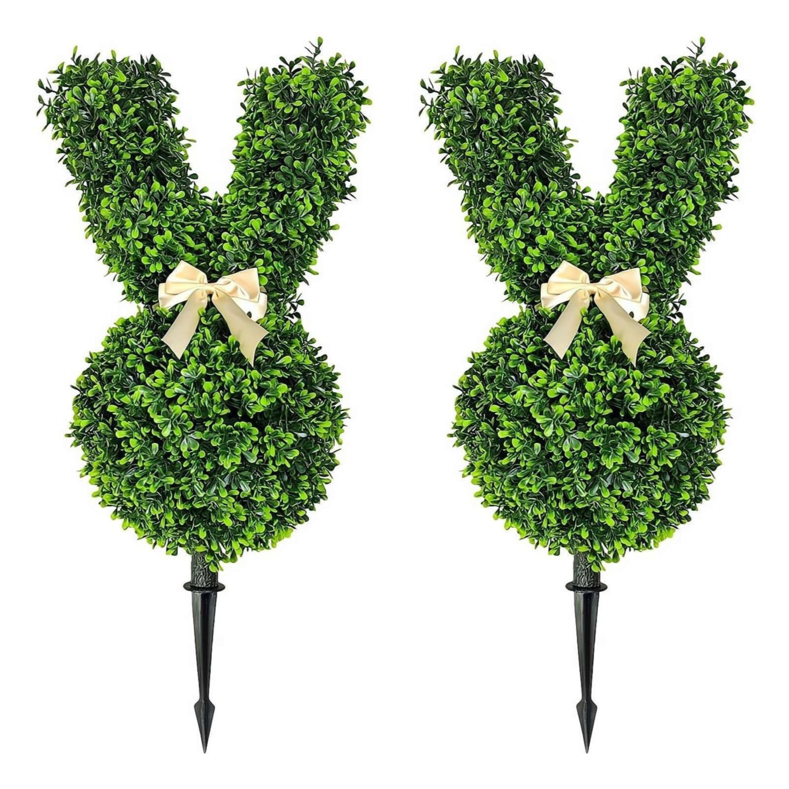 Wldoasz Set of 2 Bunny Topiary Outdoor - Rabbit Shaped Topiary Trees ...