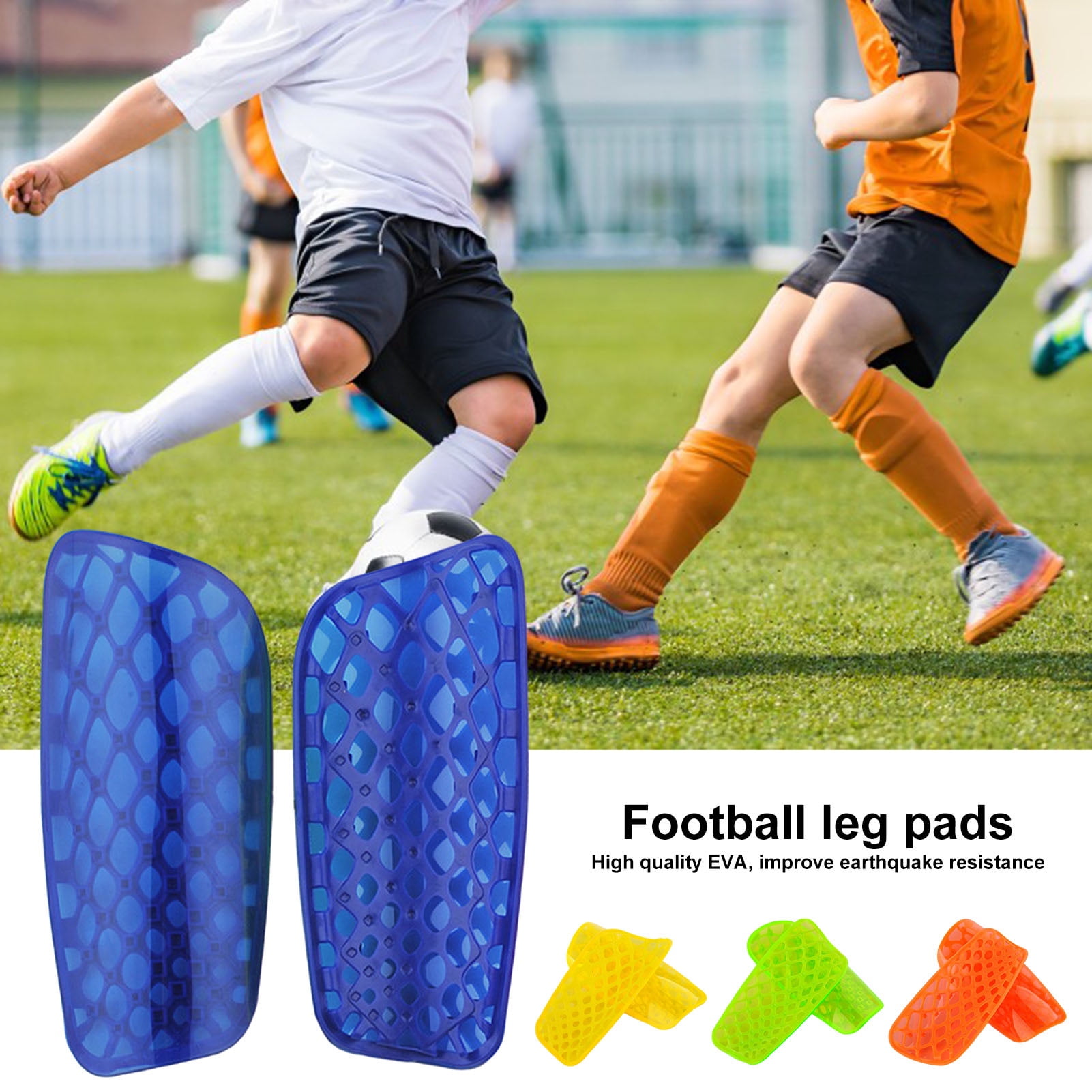Wliqien 1 Pair Football Shin Guards for Kids Youth Adults Soft Padded
