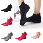 Wliqien 1 Pair Yoga Socks Elastic Sweat Absorption Moisture Removal Foot Wearing Cotton Back High Yoga Socks Daily Day