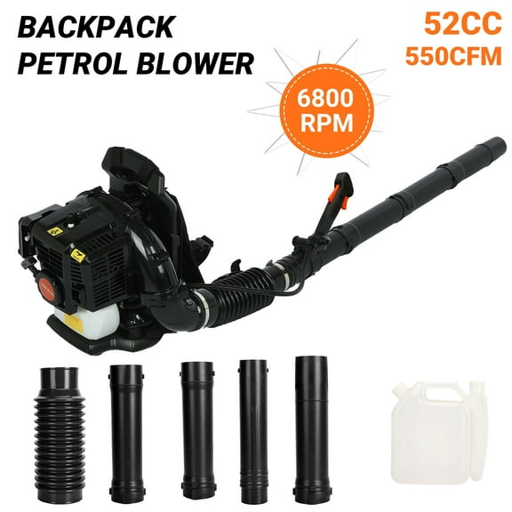 Wliqien 52CC Gas Powered Backpack Leaf Blower, 550CFM 2-Stroke 1.7HP Snow Leaf Blower for Lawn Care Yard Dust Debris
