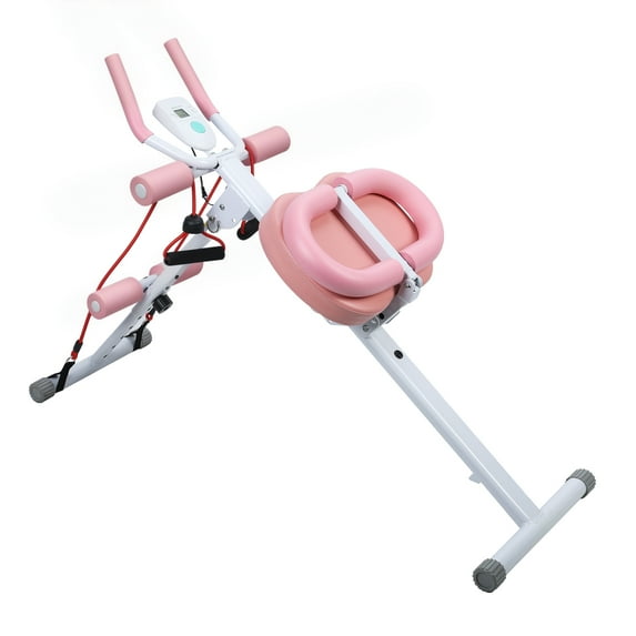 Wliqien Ab Machine with LCD Data Display Screen, Thickened Foam Handle 5 Levels Height Adjustments Abdominal Trainer, Full Body Workout Abdominal Exercise Machine, Home Gym Exercise Equipment