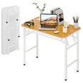 thumbnail image 1 of Wliqien Folding Writing Desk, 39.4 x 23.6 Inch Foldable Laptop Desk with Storage Shelf, No Assembly Study Table Home Office Desk for Small Spaces Bedroom, 1 of 8
