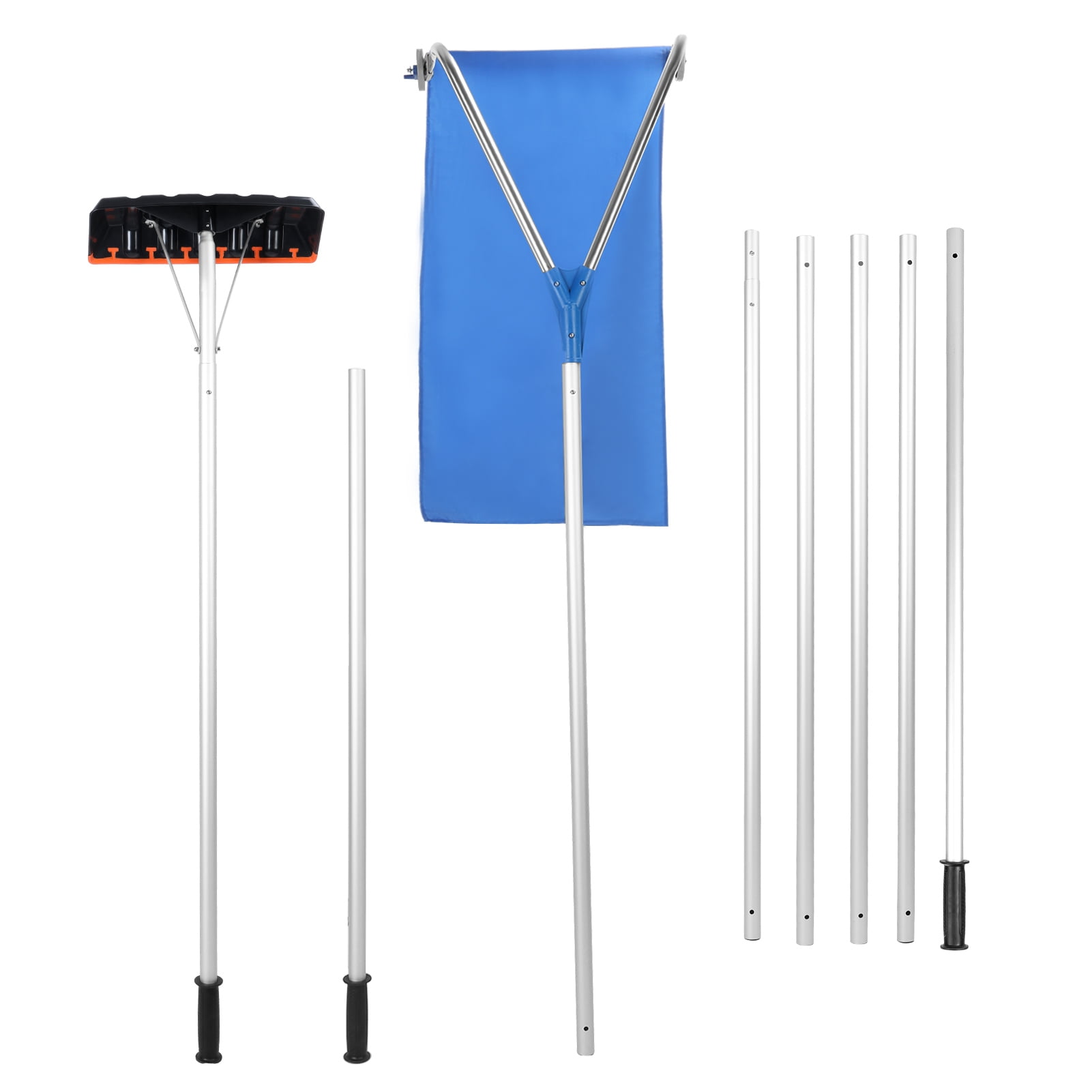 Dual Head Rake Wliqien Roof Rake for Snow Removal, Snow Rake with 2 Scraping Heads ...