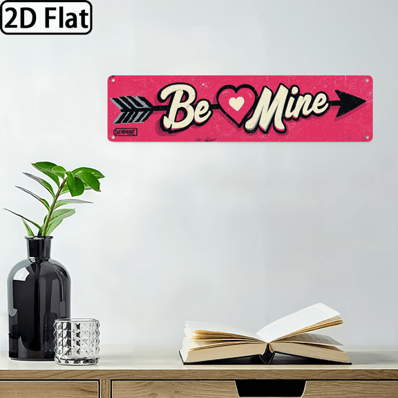 Wllo0ord 1pc Large Vintage Be Mine Valentine's Day Metal Wall Sign - Farmhouse Couple Decor, 16x4 Inch Hanging Art for, Rustic Bedroom or - Perfect Romantic Gift for Weddings