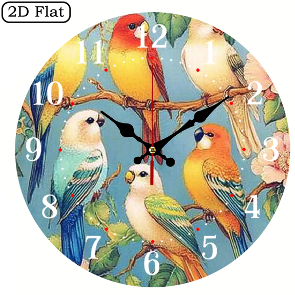 Wllo0ord 1pc birds, branch, flowers Theme Wooden Wall Clock, 10 inch Wall Clock Perfect for Living Room, Dorm, Bedroom, Kitchen, Home Office & More, Wall Clock Living Room