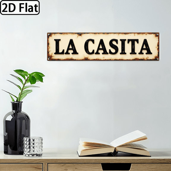 Wllo0ord 2D Flat, 1pc 4x16 Inches Rustic Metal Sign Plaque Vintage Wall Decor Retro Sign, Craft Effect, English Language, Multipurpose, with Wall Hanging Mounting Type for Home, Office