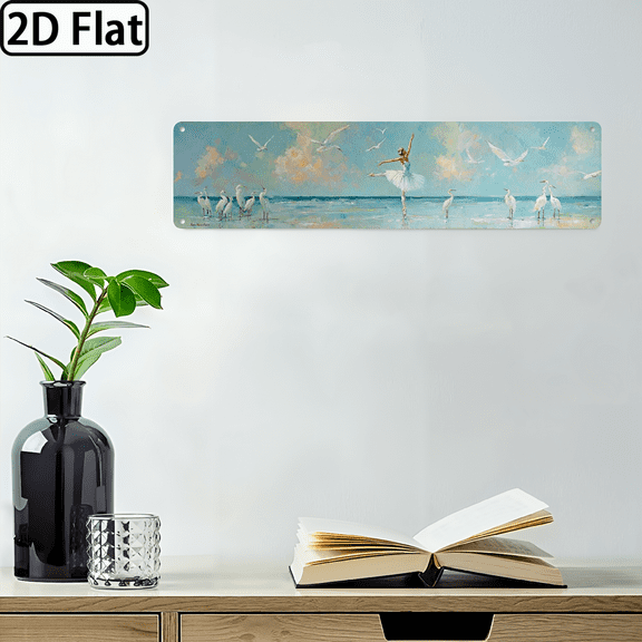 Wllo0ord 2D Flat, 1pc Dance Metal Wall Art Sign Modern Classic Indoor Outdoor Decoration for Dance Studios, Living Room, Kitchen Elegant 4*16 inch
