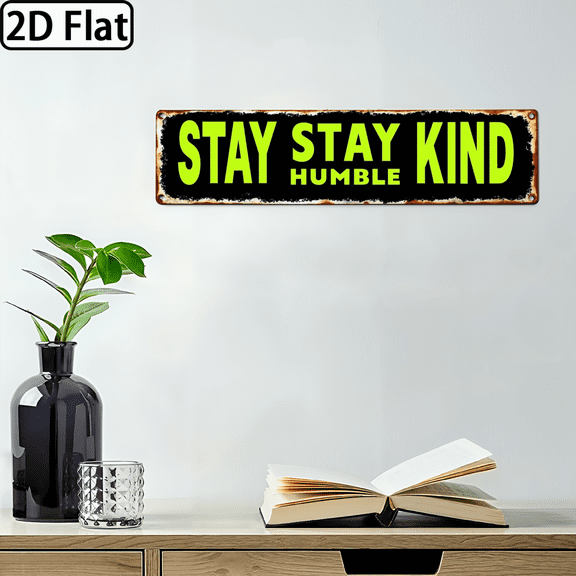 Wllo0ord 2D Flat, 1pc Metal Sign Iron Wall Art Sign Vintage Metal Plaque for Home, Office, Cafe, Bar, Restaurant Decor 16*4 Inches