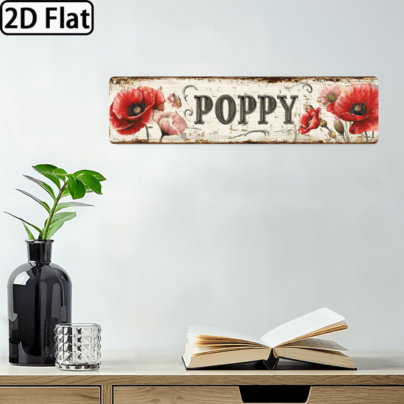 Wllo0ord 2D Flat, 1pc, Retro floral design Retro iron plaque, used for home, office, bar decoration, gift packaging and gift, durable metal wall art, 4*16 inches, retro metal iron plaque