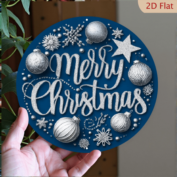 Wllo0ord Funny Christmas Round Metal Sign Wreath Santa Claus Merry Christmas Seasonal Holiday Christmas Decor Vintage Retro Cafe Farmhouse Yard Home Wall Decor Art Winter Decoration Plaque Gift 8x8