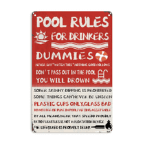 Wllo0ord Funny Pool Decor Metal Tin Sign 8x12 Inches