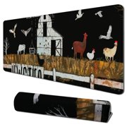 Wllo0ord I Love My Farm Life Farmer Desk Mat Full Print Large Mouse Pad Extended Office Desk Pad with Stitched Edge 31.5x11.8 in