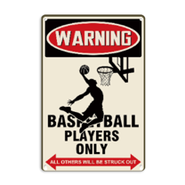 Wllo0ord KADEZIA Basketball Players Only Aluminum Sign - Vintage Retro Metal Wall Decor for Kids Room, Unique Gift for Boys Age 8-12, Weatherproof Sports Art with Pre-Drilled Holes (8x12 Inch),