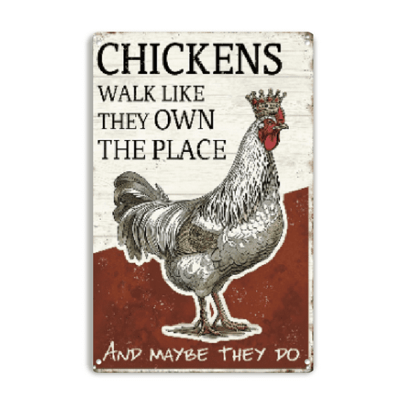 Wllo0ord Vintage Chicken Coop Metal tin sign decor, Rustic Farmhouse Chickens sign Wall Art, Fathers day gifts,tinsigns, 8x12 Inches tinsign, Humor Gift for Home, Kitchen, Farm, Coop, Country Style
