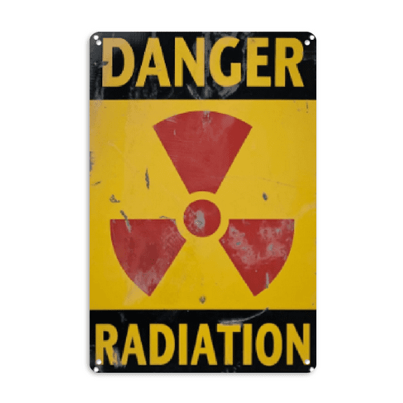 Wllo0ord Vintage Tin Danger Sign Retro Metal Radiation Sign for Outdoor Decoration - Outdoor Funny Wall Art Plaque 12x8 Inch
