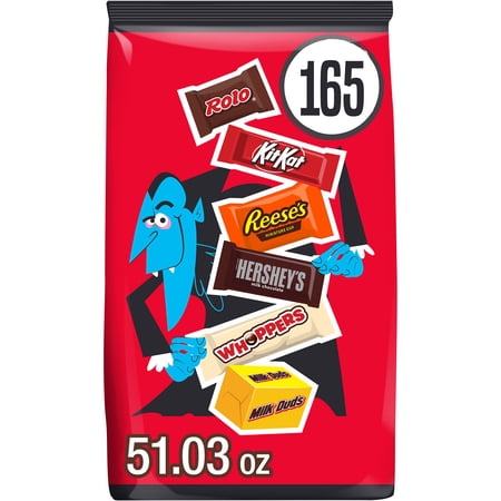 Hershey Assorted, Halloween Candy Bulk Variety Bag, 51.03 oz (165 Pieces)
