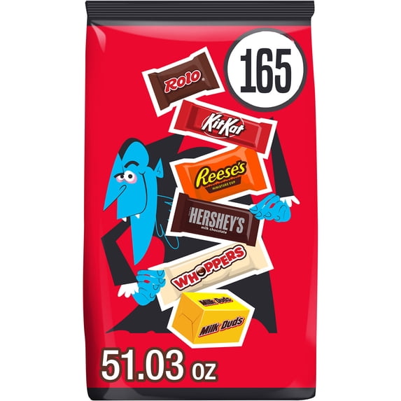 Hershey Assorted, Halloween Candy Bulk Variety Bag, 51.03 oz (165 Pieces)