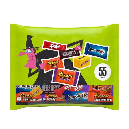Hershey Assorted Flavored, Halloween Candy Bag, 23.05 oz (55 Pieces)