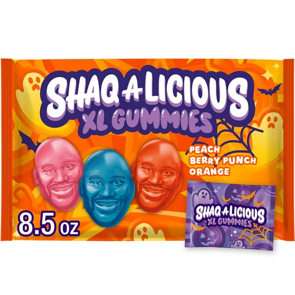 Shaq-A-Licious Xl Gummies Original Flavor Snack Size Halloween Candy, Bag 8.5 oz