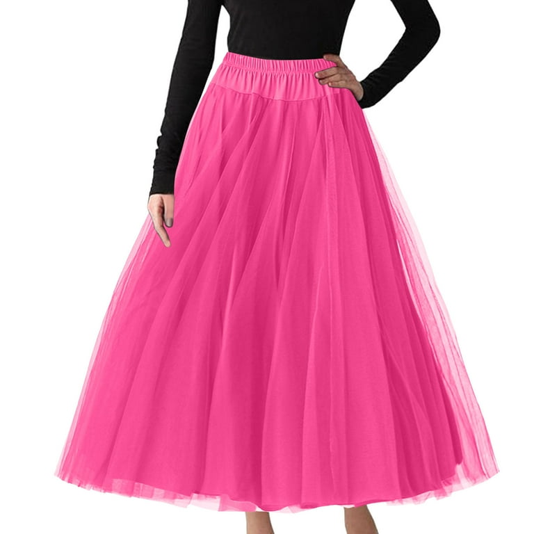 Hot pink mesh skirt on sale