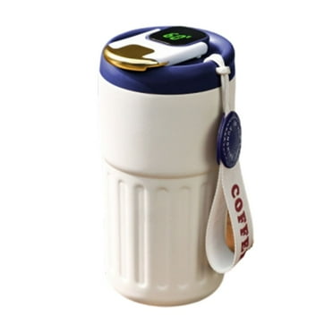 Wlrmn Tumbler With Handle And Straw L Insulated Stainless Steel Spill Proof Travel Mug Smart Coffee 450Ml With Temperature Display Portable Hot And Cold Stainless Steel Coffee Cup