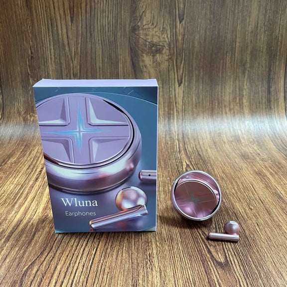 Wluna Earphones,Pink True Wireless Earbuds Bluetooth 5.3 with Microphone for Working Out Noise Canceling Blue Tooth Ear Buds Deep Bass Wireless Earphones with Charging Case in Ear Headphone for Phone