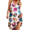 thumbnail image 1 of Wlylongift 2024 Summer New Women's Floral Sunset Printed Camisole Pleated Vacation Style Dress Easter St.Parik's Day, 1 of 5