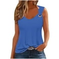 thumbnail image 1 of Wlylongift 2024 Summer New Women's Solid Color With O ring Camisole Sleeveless T-shirt Loose Thin money Tank Top Easter(Black,Blue,Brown,Hot Pink,Khaki,Light Blue,Purple,Red,Wihte), 1 of 4