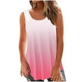 thumbnail image 1 of Wlylongift Women's Fashion Floral&Solid&Gradient Color Round-Neck Loose Summer Sleeveless T-shirt Pullover Tops for Girls, 1 of 5