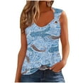 thumbnail image 1 of Wlylongift Women's Floarl/Stripe With O ring Camisole Sleeveless Casual T-shirt Loose Thin money Tank Top Easter S-XXL, 1 of 4