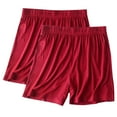 thumbnail image 1 of Wlynlyn 2 PC Women's Pajama Shorts Soft Pj's Bottoms Straight Wide Leg Lounge Shorts Plus Size High Waisted Sleep Shorts, 1 of 2