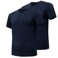 thumbnail image 1 of Wlynlyn 2 Pack Mens T-Shirts Short Sleeve Workout Shirts Crewneck Solid Color Athletic Undershirts Slim Fitted Soft Activewear, 1 of 2