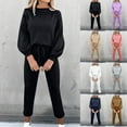 thumbnail image 1 of Wlynlyn 2 Piece Outfits for Women Crewneck Long Sleeve Sweatshirt Long Pants Matching Sweatsuit Lounge Sets, 1 of 7