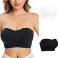thumbnail image 1 of Wlynlyn 2PC Strapless Bra for Women Seamless Bandeau Tube Top Bra Plus Size Push up Bras Large, 1 of 9