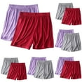 thumbnail image 1 of Wlynlyn 2PC Womens Pajama Shorts Soft Pjs Bottoms Straight Wide Leg Shorts Plus Size High Waisted Sleep Shorts, 1 of 3