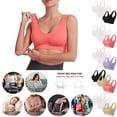 thumbnail image 1 of Wlynlyn 3PC Womens Sports Bras Plus Size Full Coverage Push up Mesh Breathable Seamless Wireless Racerback Workout Yoga Bra, 1 of 9