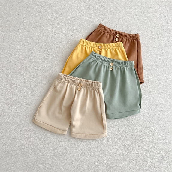 Wlynlyn Baby Boy Girl Shorts Newborn High Elastic Casual Shorts Infant Toddler Straight Leg Soft Comfy Summer Shorts 12-18 Months