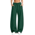 thumbnail image 1 of Wlynlyn Barrel Sweatpants Womens Fleece Lined Drawstring Elastic Waisted Wide Leg Baggy Sweatpants with Pockets(X-Large,Green), 1 of 9