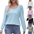 thumbnail image 1 of Wlynlyn Blouses for Women Eyelet Long Sleeve Loose Fitted Shirts Dressy Casual Square Neck Summer Tops, 1 of 6