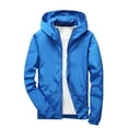 thumbnail image 1 of Wlynlyn Boys Girls Rain Jacket Waterproof Raincoat Lightweight Hooded Rain Coats Zipper Windbreaker Trench Coats(Blue,4-5 Years), 1 of 6