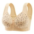 thumbnail image 1 of Wlynlyn Bras for Women No Underwire Front Closure Comfortable Bras Seniors Wireless Snap Closing Everyday Bras(Beige,X-Large), 1 of 3